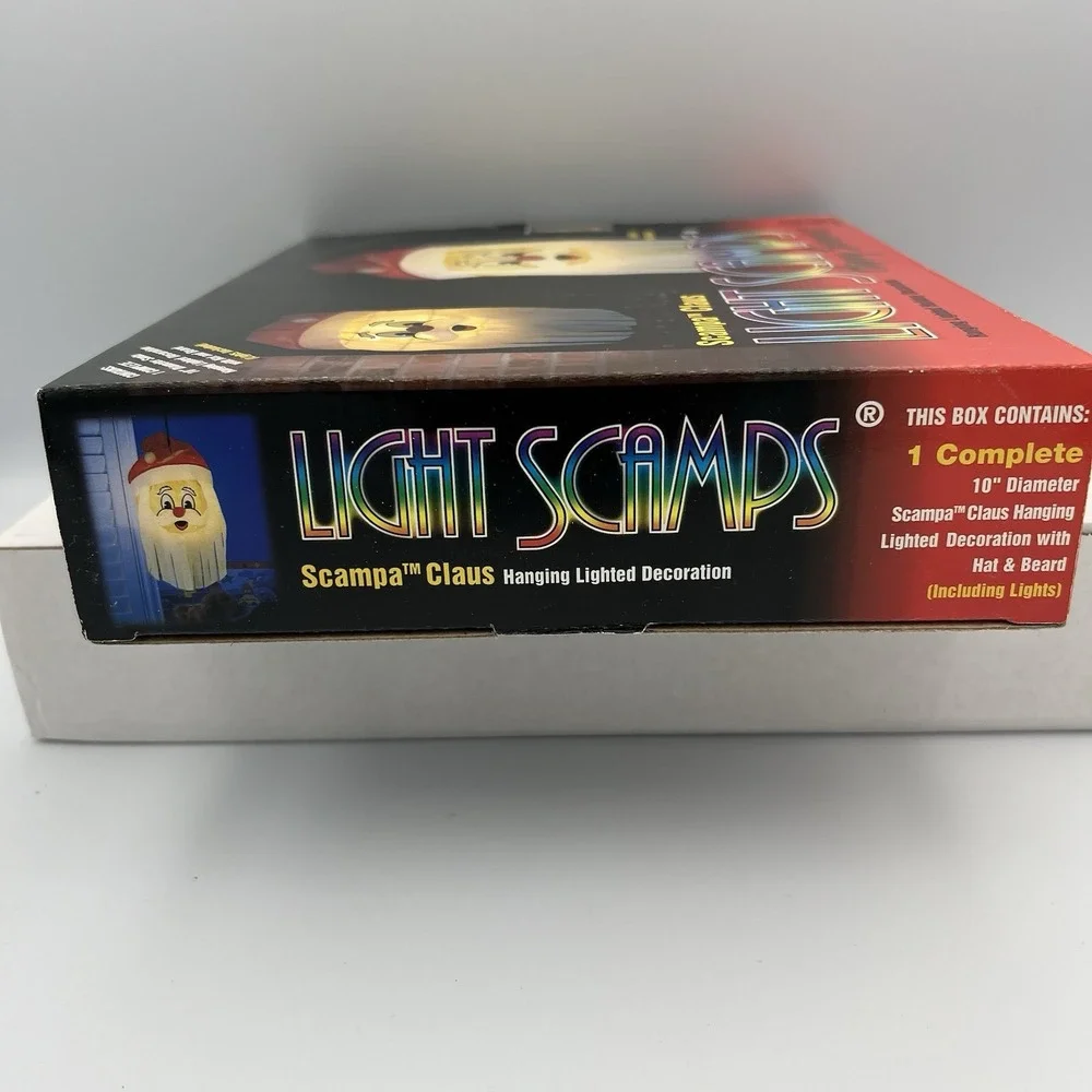 Light Scamps Outdoor Christmas Scampa Claus Hanging Lights Vintage New‎ In Box